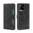 For vivo T2x 5G/Y73t/iQOO Z6x Skin Feel Magnetic Buckle Leather Phone Case(Black) - 1