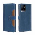 For vivo T2x 5G/Y73t/iQOO Z6x Skin Feel Magnetic Buckle Leather Phone Case(Blue) - 1