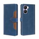 For Honor Play 40 Plus Skin Feel Magnetic Buckle Leather Phone Case(Blue) - 1