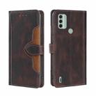 For Nokia C31 Skin Feel Magnetic Buckle Leather Phone Case(Brown) - 1