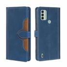 For Nokia C31 Skin Feel Magnetic Buckle Leather Phone Case(Blue) - 1