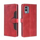 For Nokia X30 5G Skin Feel Magnetic Buckle Leather Phone Case(Red) - 1