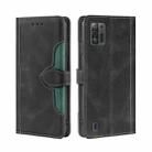 For ZTE Blade A52 Lite Skin Feel Magnetic Buckle Leather Phone Case(Black) - 1