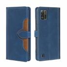 For ZTE Blade A52 Lite Skin Feel Magnetic Buckle Leather Phone Case(Blue) - 1