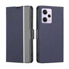 For Xiaomi Redmi Note 12 Pro 5G China Twill Texture Side Button Leather Phone Case(Blue) - 1