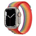 Silver Buckle Nylon Watch Band For Apple Watch Ultra 49mm / Series 8&7 45mm / SE 2&6&SE&5&4 44mm(Rainbow) - 1