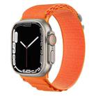 Silver Buckle Nylon Watch Band For Apple Watch Ultra 49mm / Series 8&7 45mm / SE 2&6&SE&5&4 44mm(Orange) - 1