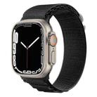 Silver Buckle Nylon Watch Band For Apple Watch Ultra 49mm / Series 8&7 45mm / SE 2&6&SE&5&4 44mm(Black) - 1