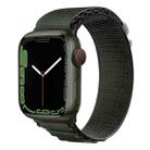 Silver Buckle Nylon Watch Band For Apple Watch Series 8&7 41mm / SE 2&6&SE&5&4 40mm / 3&2&1 38mm(Green) - 1