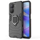 For Honor Play 40 Plus PC + TPU Shockproof Protective Phone Case with Magnetic Ring Holder(Black) - 1