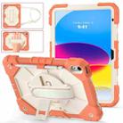 For iPad 10th Gen 10.9 2022 Contrast Color Robot Shockproof Silicon + PC Tablet Protective Case(Coral Orange+Beige) - 1