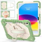 For iPad 10th Gen 10.9 2022 Contrast Color Robot Shockproof Silicon + PC Tablet Protective Case(Matcha Green+Beige) - 1