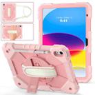 For iPad 10th Gen 10.9 2022 Contrast Color Robot Shockproof Silicon + PC Tablet Protective Case(Rose Gold) - 1