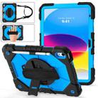 For iPad 10th Gen 10.9 2022 Contrast Color Robot Shockproof Silicon + PC Tablet Protective Case(Black+Blue) - 1