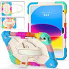 For iPad 10th Gen 10.9 2022 Contrast Color Robot Shockproof Silicon + PC Tablet Protective Case(Colorful Mint) - 1