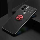 For Xiaomi Redmi A1+ Metal Ring Holder 360 Degree Rotating TPU Phone Case(Black Red) - 1