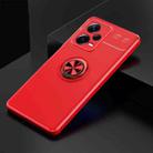 For Xiaomi Redmi Note 12 Pro+ China Metal Ring Holder 360 Degree Rotating TPU Phone Case(Red) - 1