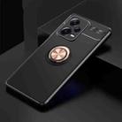 For Xiaomi Redmi Note 12 Pro+ China Metal Ring Holder 360 Degree Rotating TPU Phone Case(Black Gold) - 1