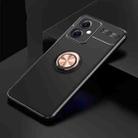 For Xiaomi Redmi Note 12 China Metal Ring Holder 360 Degree Rotating TPU Phone Case(Black Gold) - 1