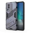 For vivo iQOO Neo7 Punk Armor 2 in 1 PC + TPU Phone Case with Invisible Holder(Grey) - 1