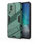 For vivo iQOO Neo7 Punk Armor 2 in 1 PC + TPU Phone Case with Invisible Holder(Green) - 1