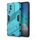 For vivo iQOO Neo7 Punk Armor 2 in 1 PC + TPU Phone Case with Invisible Holder(Blue) - 1