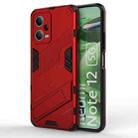 For Xiaomi Redmi Note 12 China / Note 12 5G India Punk Armor 2 in 1 PC + TPU Phone Case with Invisible Holder(Red) - 1