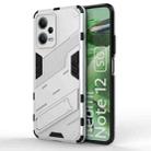 For Xiaomi Redmi Note 12 China / Note 12 5G India Punk Armor 2 in 1 PC + TPU Phone Case with Invisible Holder(White) - 1