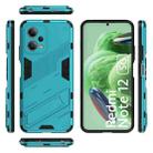 For Xiaomi Redmi Note 12 China / Note 12 5G India Punk Armor 2 in 1 PC + TPU Phone Case with Invisible Holder(Blue) - 2