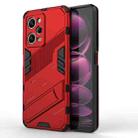 For Xiaomi Redmi Note 12 Pro 5G China / Note 12 Pro 5G Speed Punk Armor 2 in 1 PC + TPU Phone Case with Invisible Holder(Red) - 1