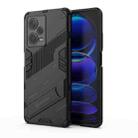 For Xiaomi Redmi Note 12 Pro+ China Punk Armor 2 in 1 PC + TPU Phone Case with Invisible Holder(Black) - 1