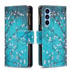 For Samsung Galaxy A54 5G Colored Drawing Pattern Zipper Leather Phone Case(Plum Blossom) - 1