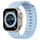 Ocean Buckle Silicone Watch Band For Apple Watch Ultra 49mm / Series 8&7 45mm / SE 2&6&SE&5&4 44mm(Blue Fog) - 1