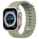 Ocean Buckle Silicone Watch Band For Apple Watch Ultra 49mm / Series 8&7 45mm / SE 2&6&SE&5&4 44mm(Khaki) - 1