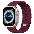 Ocean Buckle Silicone Watch Band For Apple Watch Ultra 49mm / Series 8&7 45mm / SE 2&6&SE&5&4 44mm(Wine Red) - 1