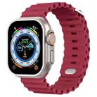 Ocean Buckle Silicone Watch Band For Apple Watch Ultra 49mm / Series 8&7 45mm / SE 2&6&SE&5&4 44mm(Rose Red) - 1