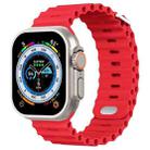 Ocean Buckle Silicone Watch Band For Apple Watch Ultra 49mm / Series 8&7 45mm / SE 2&6&SE&5&4 44mm(Red) - 1