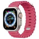 Ocean Buckle Silicone Watch Band For Apple Watch Ultra 49mm / Series 8&7 45mm / SE 2&6&SE&5&4 44mm(Hibiscus) - 1