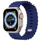 Ocean Buckle Silicone Watch Band For Apple Watch Ultra 49mm / Series 8&7 45mm / SE 2&6&SE&5&4 44mm(Midnight Blue) - 1