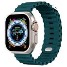 Ocean Buckle Silicone Watch Band For Apple Watch Ultra 49mm / Series 8&7 45mm / SE 2&6&SE&5&4 44mm(Teal Green) - 1