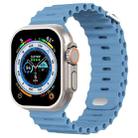 Ocean Buckle Silicone Watch Band For Apple Watch Ultra 49mm / Series 8&7 45mm / SE 2&6&SE&5&4 44mm(Denim Blue) - 1