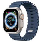 Ocean Buckle Silicone Watch Band For Apple Watch Series 8&7 41mm / SE 2&6&SE&5&4 40mm / 3&2&1 38mm(Deep Blue) - 1