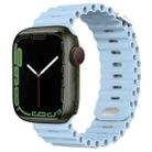 Ocean Buckle Silicone Watch Band For Apple Watch Series 8&7 41mm / SE 2&6&SE&5&4 40mm / 3&2&1 38mm(Blue Fog) - 1