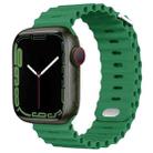 Ocean Buckle Silicone Watch Band For Apple Watch Series 8&7 41mm / SE 2&6&SE&5&4 40mm / 3&2&1 38mm(Emerald Green) - 1