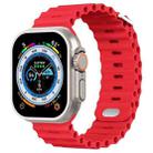 Ocean Buckle Silicone Watch Band For Apple Watch Series 8&7 41mm / SE 2&6&SE&5&4 40mm / 3&2&1 38mm(Red) - 1