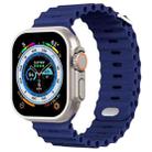 Ocean Buckle Silicone Watch Band For Apple Watch Series 8&7 41mm / SE 2&6&SE&5&4 40mm / 3&2&1 38mm(Midnight Blue) - 1