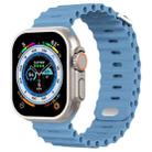 Ocean Buckle Silicone Watch Band For Apple Watch Series 8&7 41mm / SE 2&6&SE&5&4 40mm / 3&2&1 38mm(Denim Blue) - 1