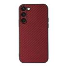 For Samsung Galaxy S23+ 5G Accurate Hole Carbon Fiber Texture PU Phone Case(Red) - 1