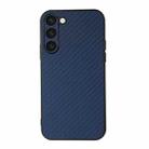 For Samsung Galaxy S23+ 5G Accurate Hole Carbon Fiber Texture PU Phone Case(Blue) - 1