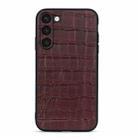 For Samsung Galaxy S23+ 5G Crocodile Texture Genuine Leather Phone Case(Brown) - 1